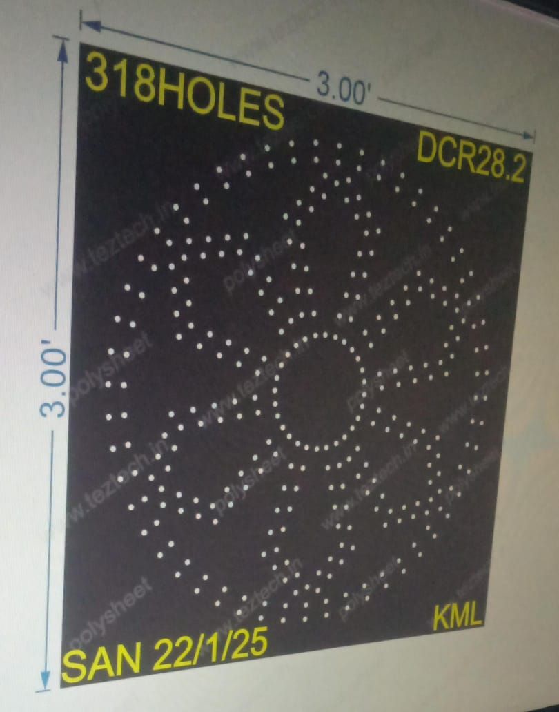 DCR28.2 DESIGNER CIRCLE 1 PART 3X3 FEET 318 HOLES