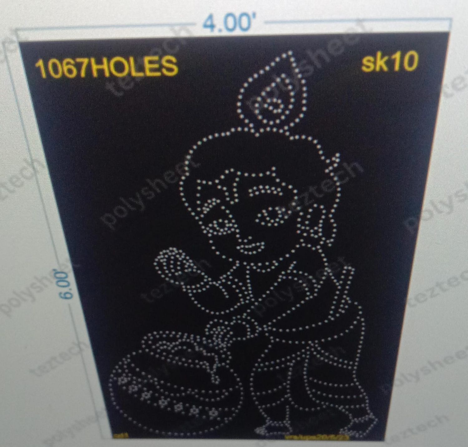 SK10  KRISHNA BHAGVAN 6X4 FEET  1067 HOLES