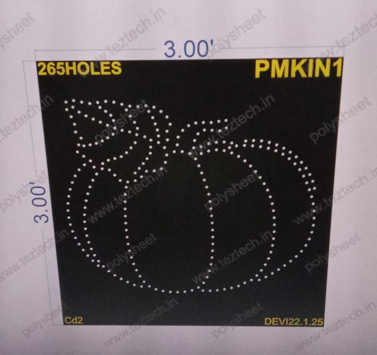 PMKIN1 PUMPKIN 1 PART 3X3 FEET 265 HOLES
