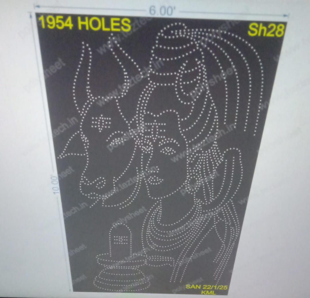 SH28 SHIVJI 3 PARTS 10X6 FEET 1954 HOLES