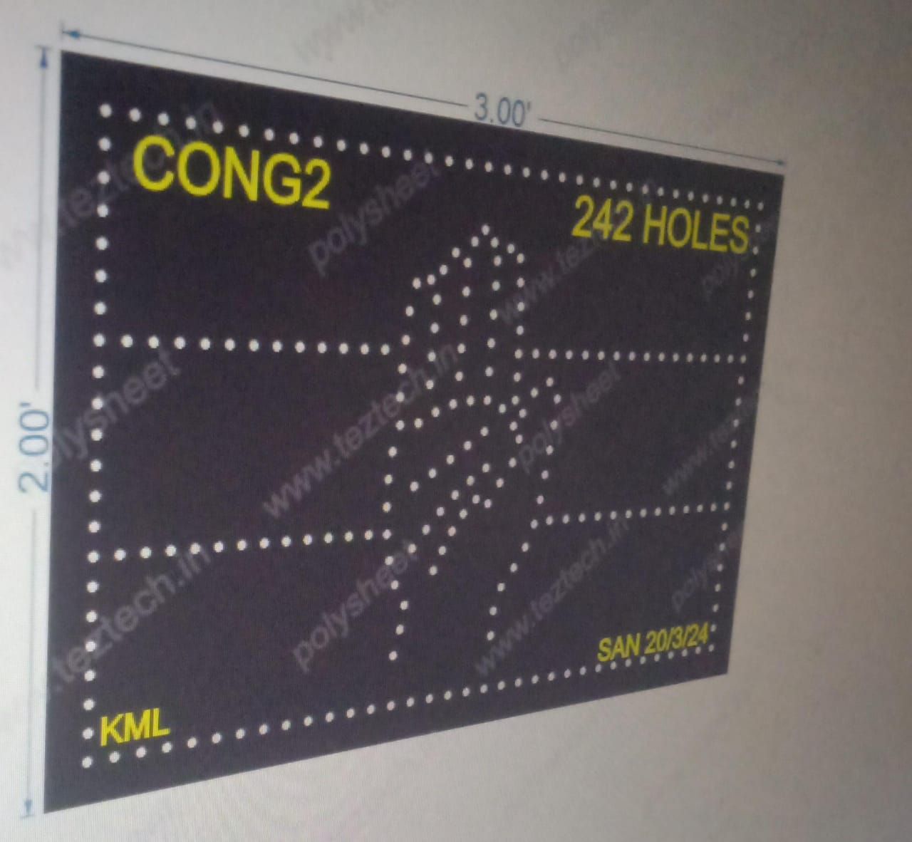 CONG2 CONGRESS 2X3 FEET 242 HOLES