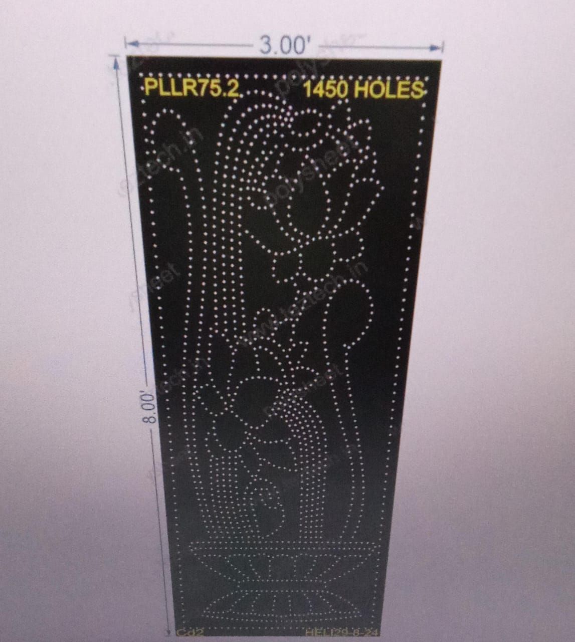 PLLR75.2 PILLAR 18X3 FEET 1450 HOLES