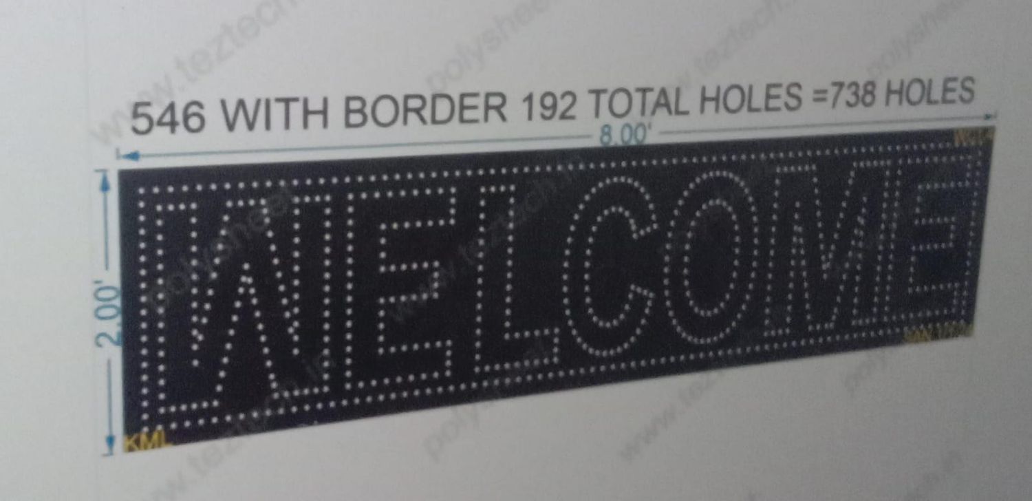 WC1.4 (WELLCOME) 546 HOLES, BORDER HOLES 192, TOTAL HOLES =738, 2X8FEET