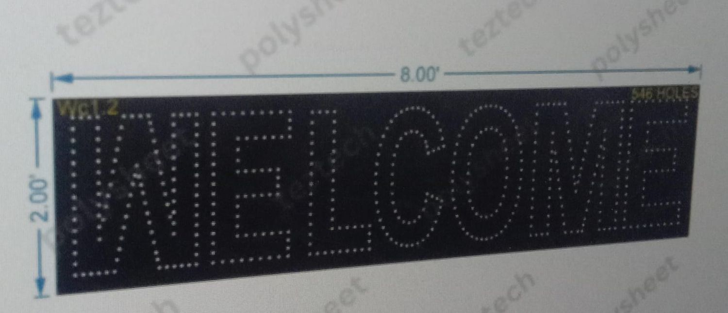 WC1.2 WELLCOME SHEET 2X8FEET 546HOLES