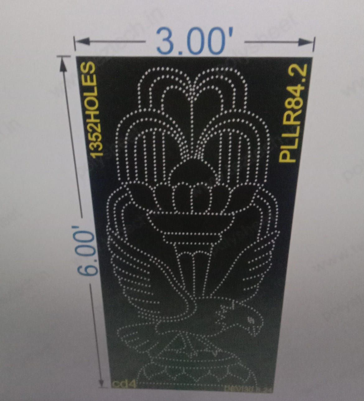 PLLR84.2 PILLAR 6X3 FEET 1352 HOLES