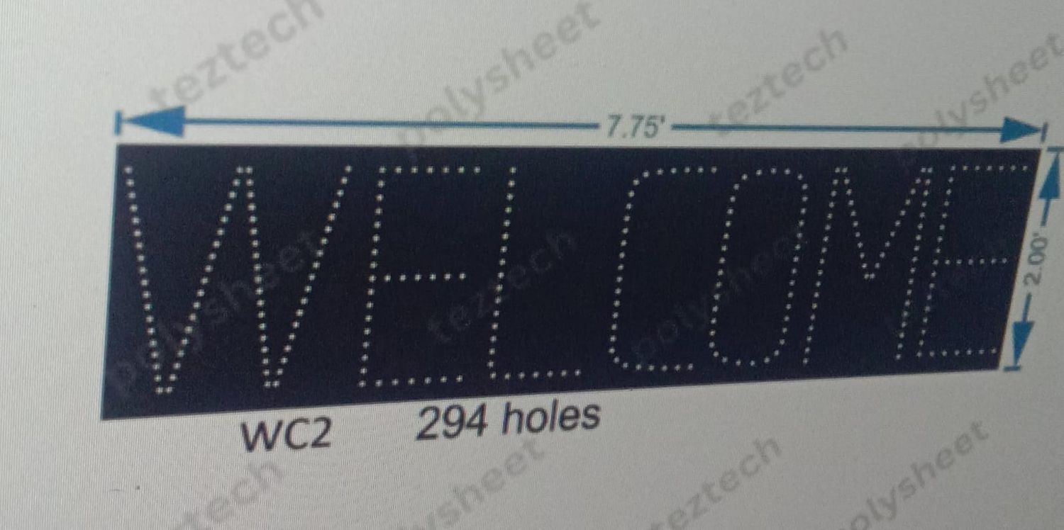 WC2 WELCOME SINGLE LINE 2X7.75 FT  294 HOLES