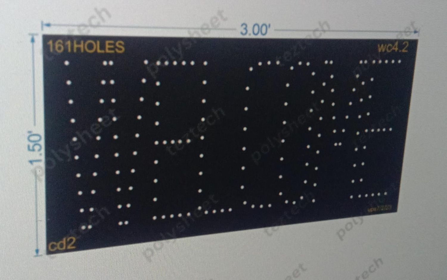 WC4.2 WELCOME SINGLE LINE 1.5X3 FEET 161 HOLES