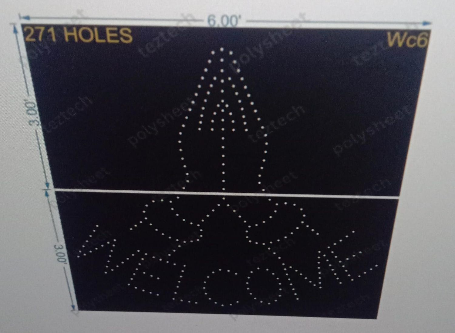 WC6 WELCOME WITH HAND (2 PART ) 6X6 FEET 271 HOLES