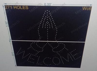 WC6 WELCOME WITH HAND (2 PART ) 6X6 FEET 271 HOLES