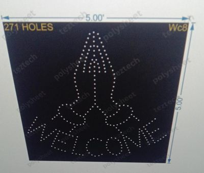 WC8 WELCOME WITH HAND 5X5 FEET 271 HOLES