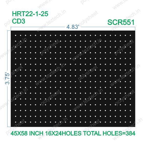 SCR551  3.75X4.83  FEET 16X24  HOLES SCREEN TOTAL HOLES=384