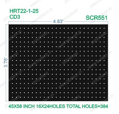 SCR551  3.75X4.83  FEET 16X24  HOLES SCREEN TOTAL HOLES=384