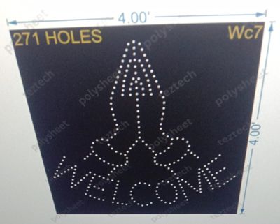 WC7 WELCOME WITH HAND 4X4 FEET 270 HOLES