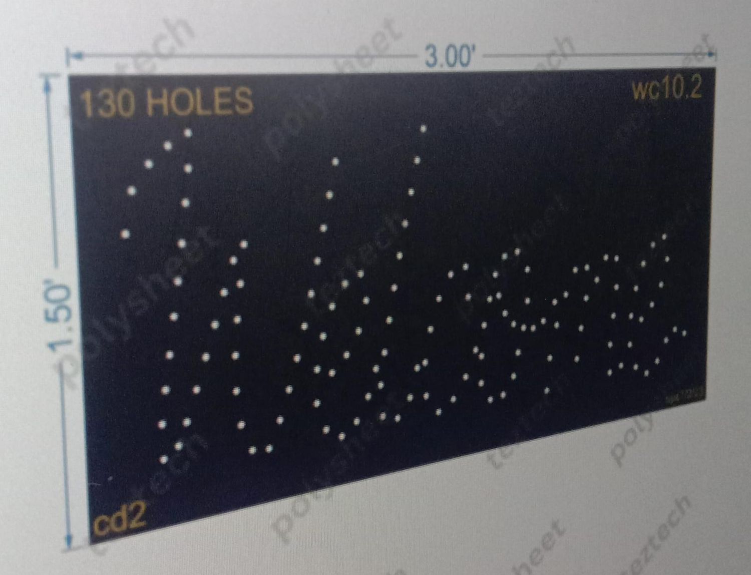 WC10.2  WELCOME 1.50X3 FEET 130 HOLES