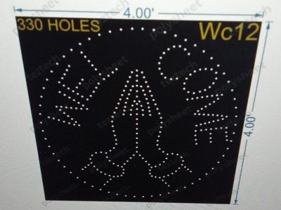 WC12 WELCOME WITH HAND 4X4 FEET 330 HOLES
