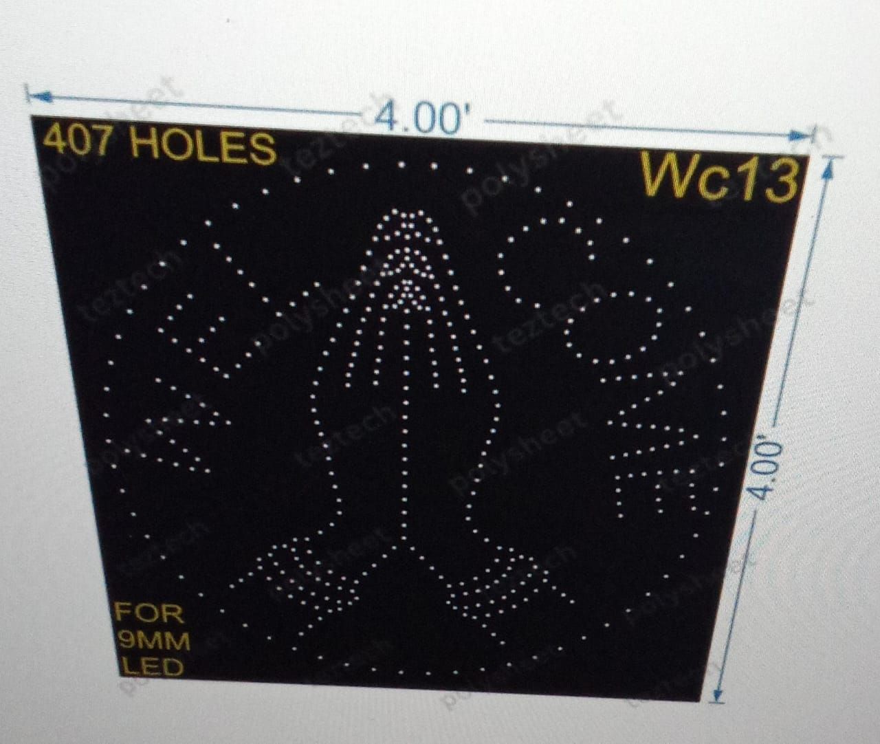 WC13 WELCOME WITH HAND 4X4 FEET 407 HOLES