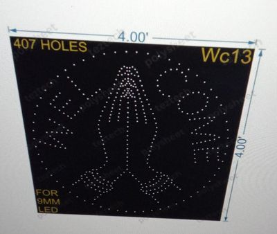 WC13 WELCOME WITH HAND 4X4 FEET 407 HOLES
