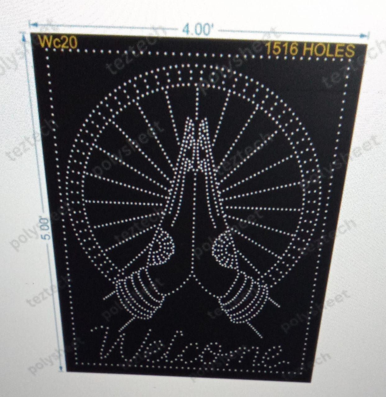 WC20 WELCOME 5x4FT 1516 HOLES