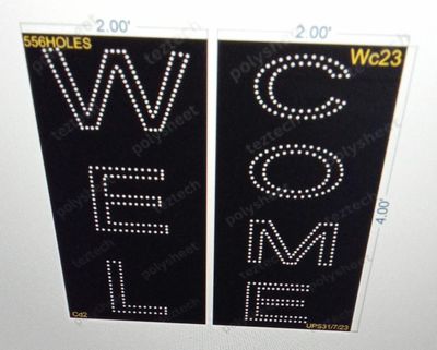 WC23 WELCOME SHEET 4X4 FT 556 HOLES 2PARTS