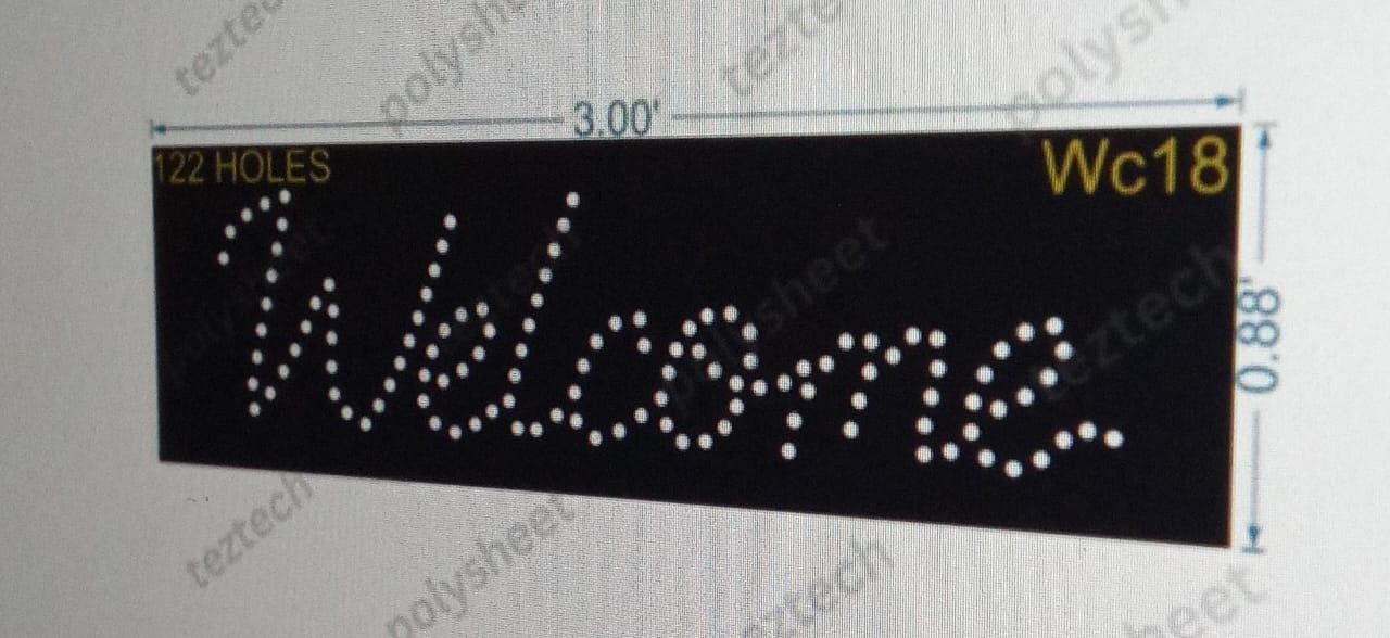 WC18 WELCOME 0.88X3 122 HOLES
