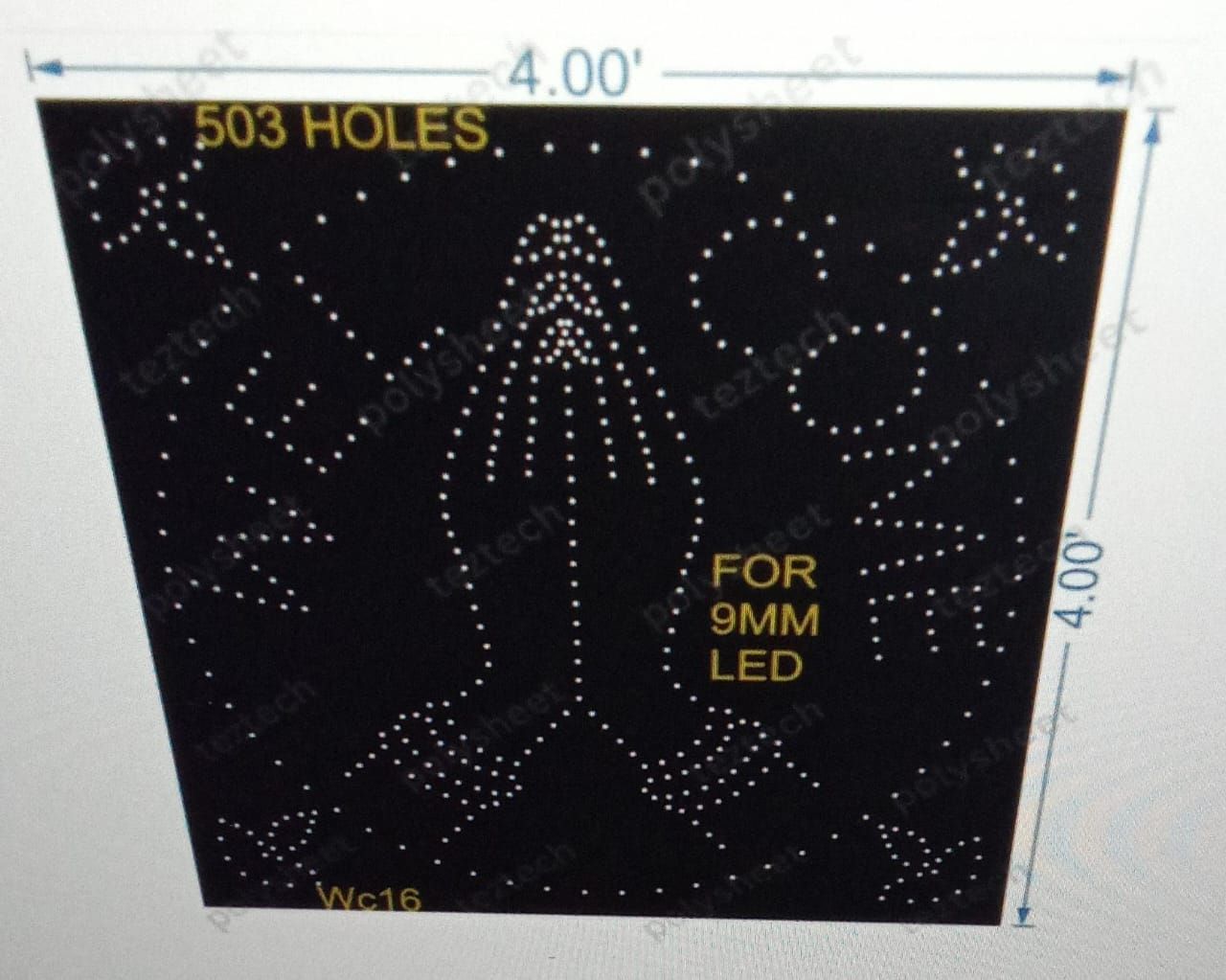 WC16 WELCOME 4X4 FEET 503 HOLES