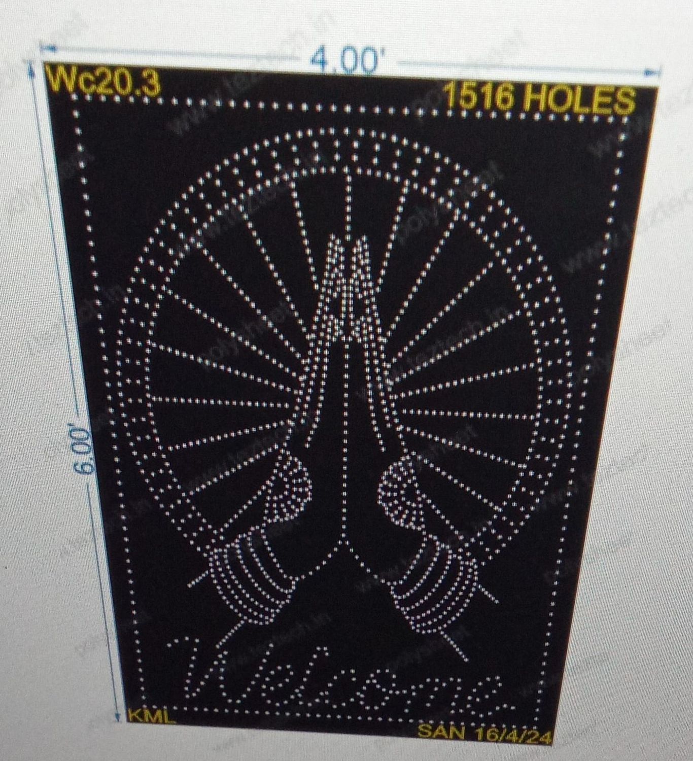 WC20.3 WELCOME 6x4FT 1516 HOLES