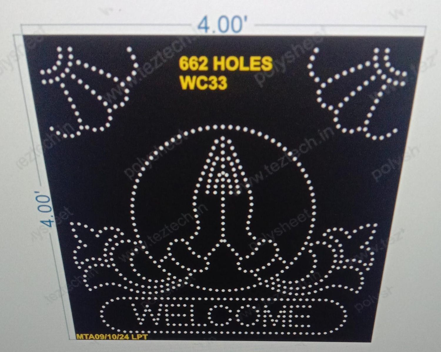 WC33 WELCOME 4X4 FEET 662 HOLES