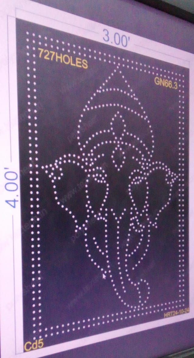 GN66.3 GANESHJI 4X3  FEET 727 HOLES