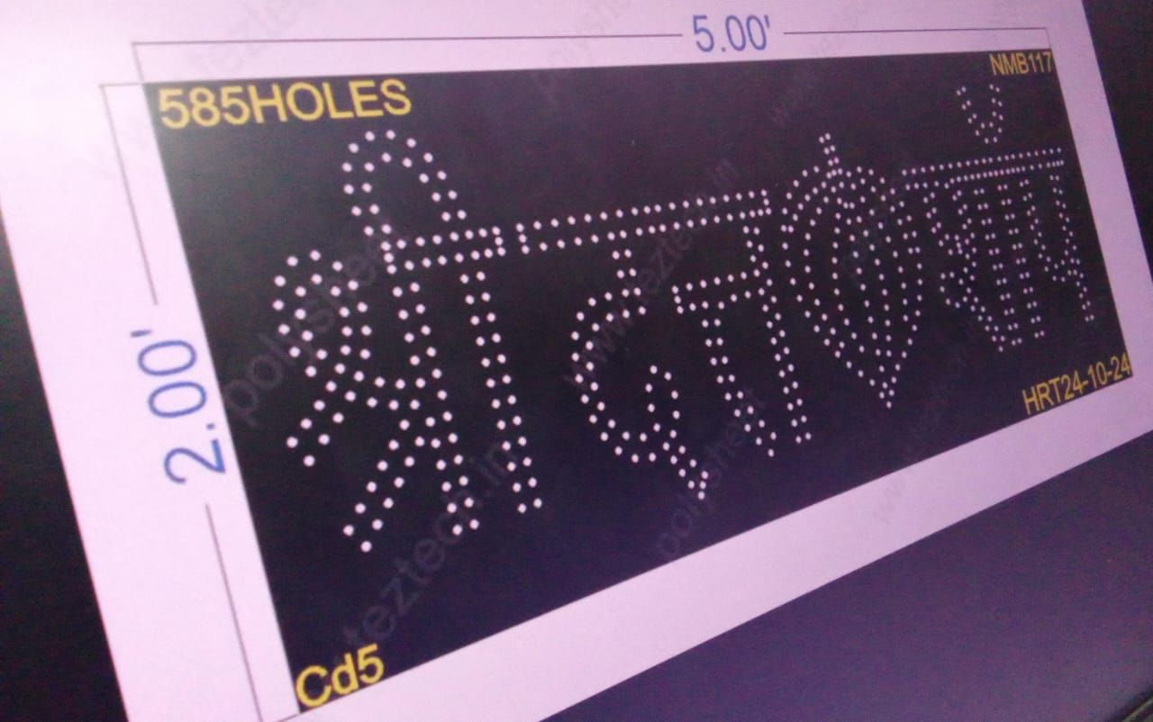 NMB117  NAME BOARD 2X5  FEET 585 HOLES