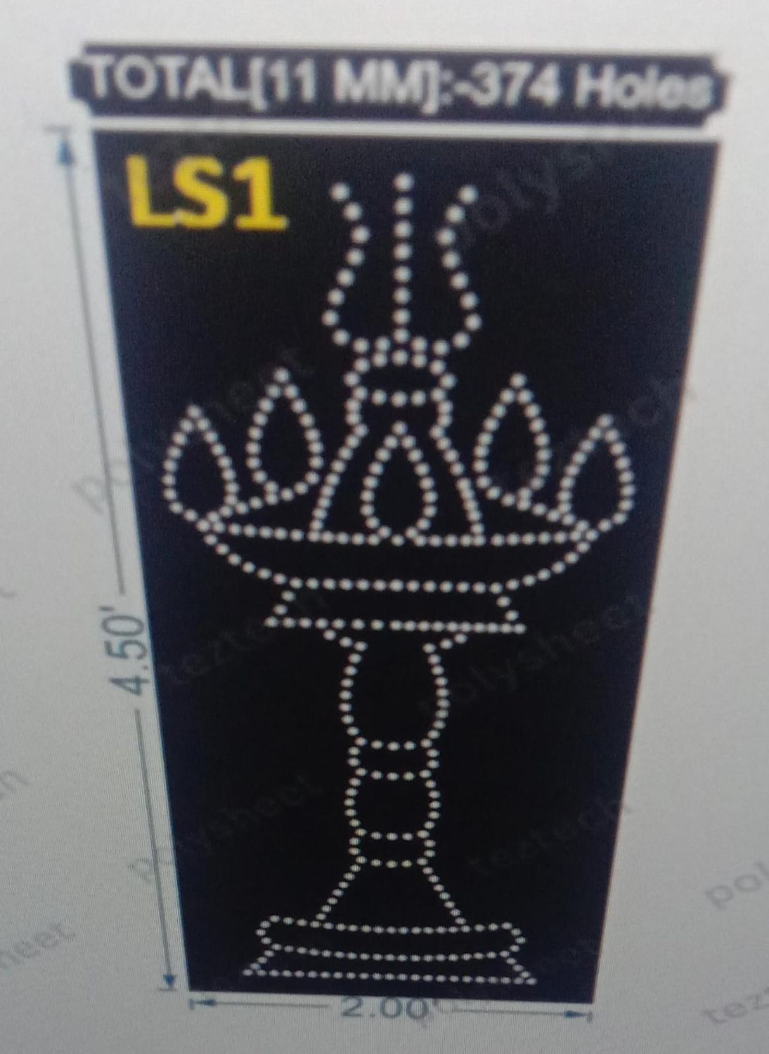 LS1 LAMP STAND 2X4.5 FT 374 HOLES