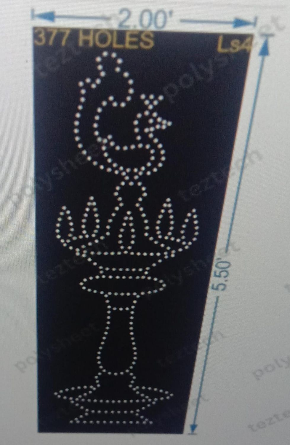LS4	LAMP STAND  5.50X2 FEET  377 HOLES