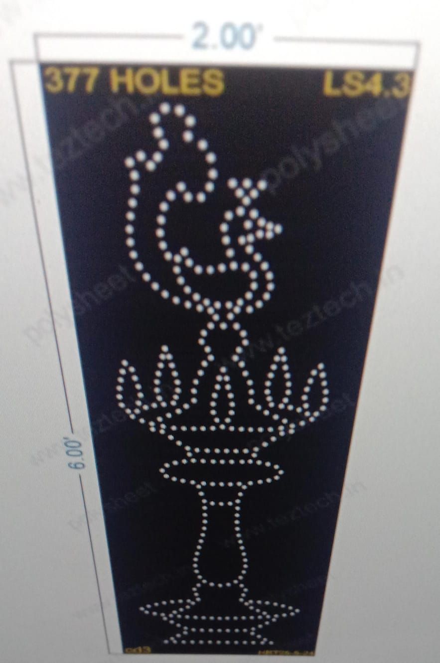 LS4.3 LAMP STAND 6X2 FEET  377 HOLES