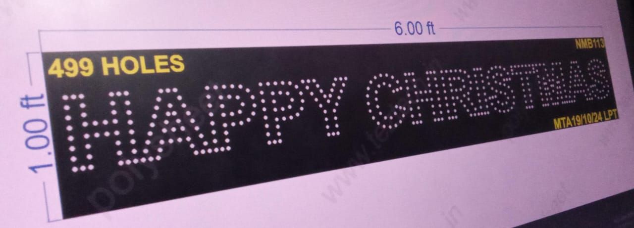 NMB113 HAPPY CHRISTMASNAME BOARD  1X6 FEET 499 HOLES