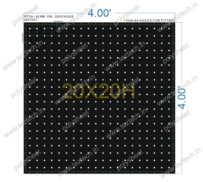 SCR552	4X4 FEET 20X20 HOLES SCREEN TOTAL HOLES=400 84HOLES FREMING FITING