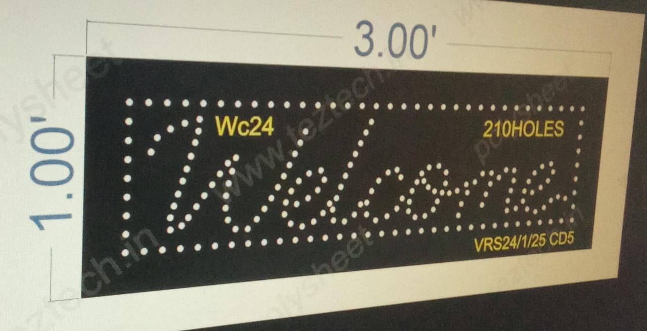 WC24 WELCOME SHEET 1X3 FT 210 HOLES