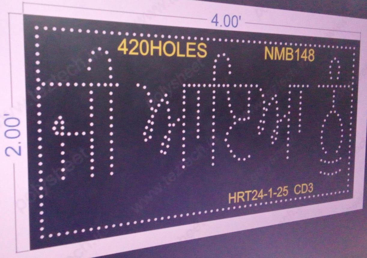NMB148  NAME BOARD 1 PART 2X4 FEET 420 HOLES