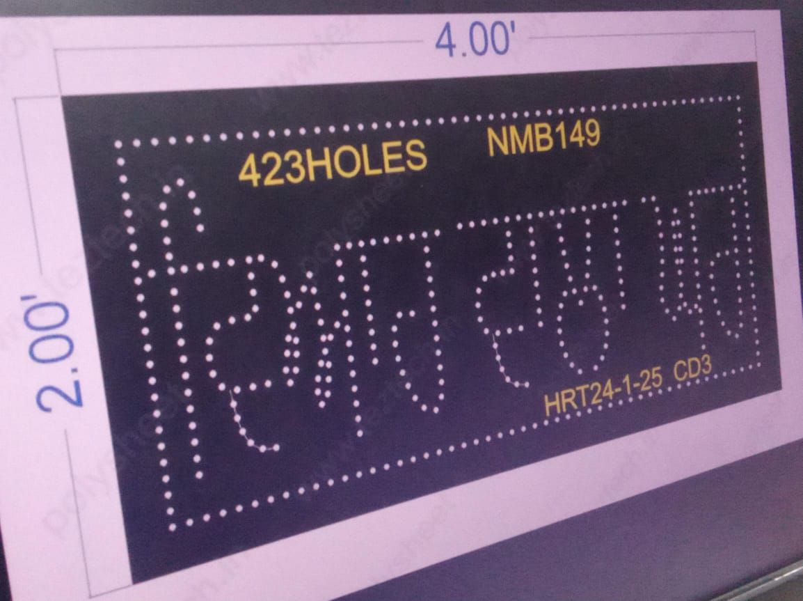 NMB149  NAME BOARD 1 PART 2X4 FEET 423 HOLES