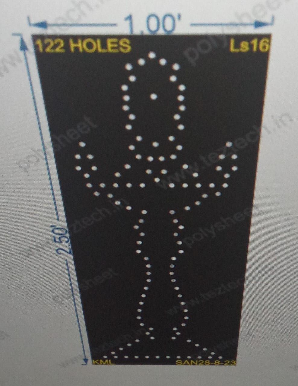 LS16 LAMP STAND 2.5X1 FEET 122HOLES