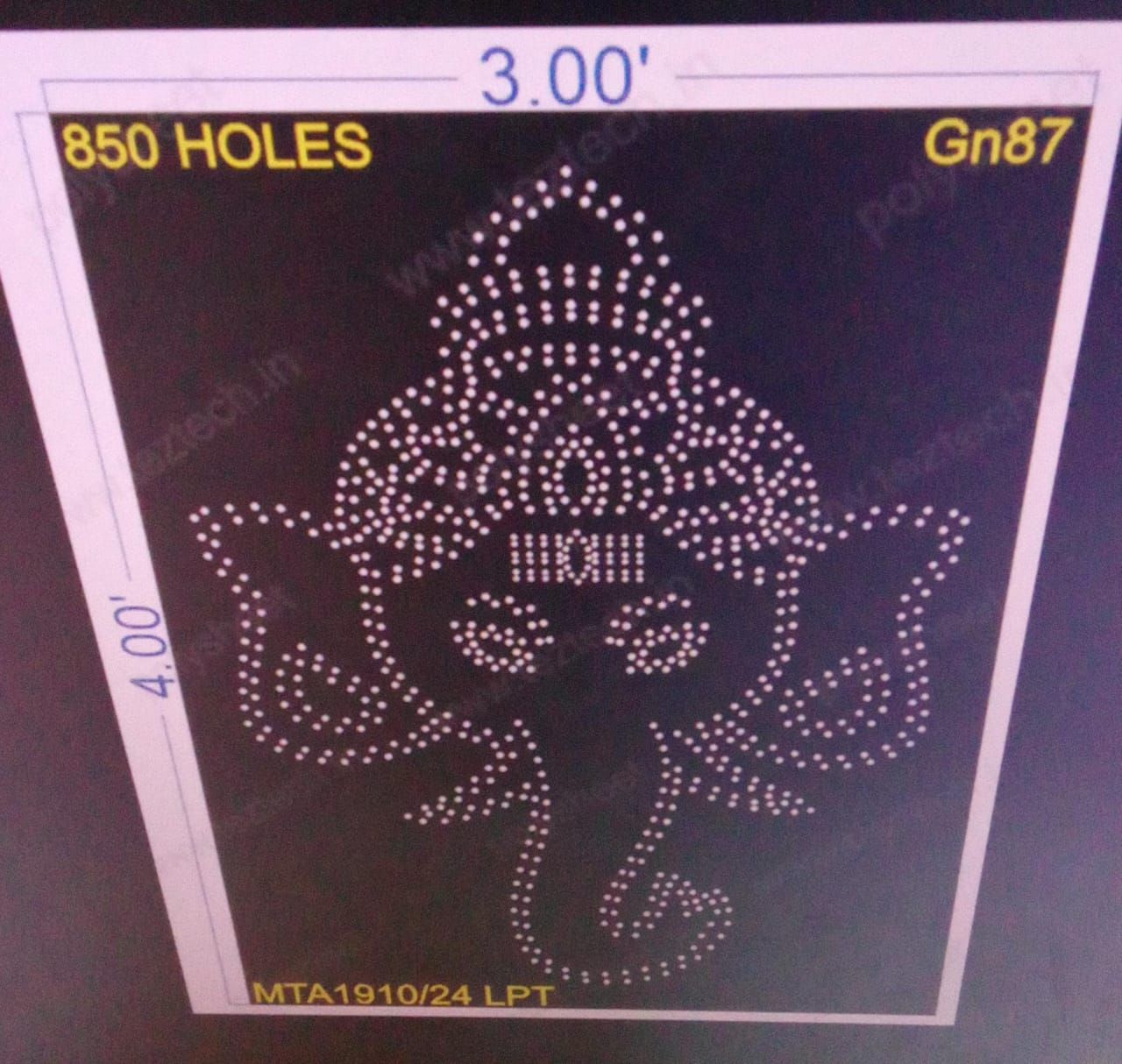 GN87 GANESHJI 4X3 FEET 850 HOLES