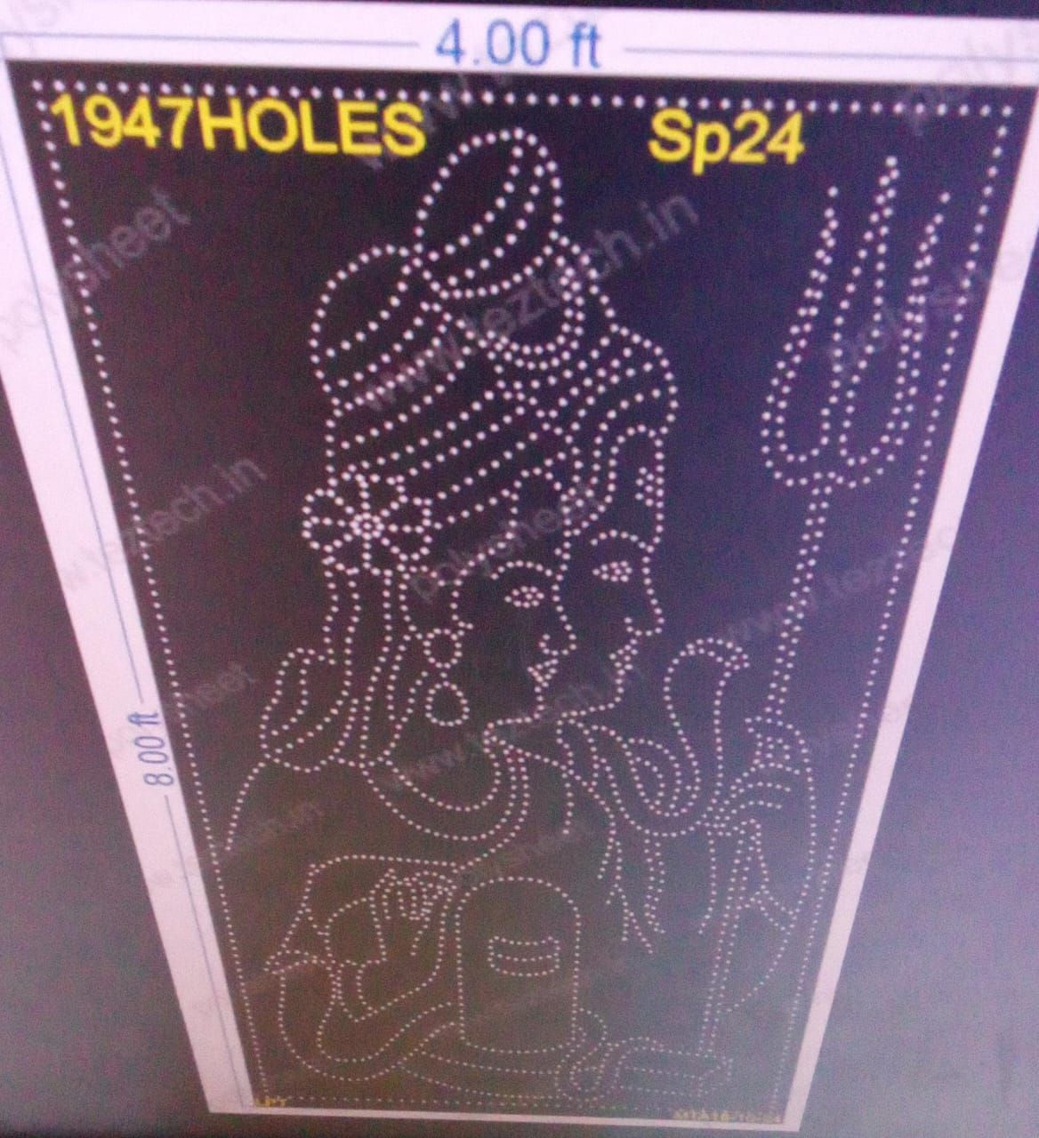 SP24 SHIV PARVTI 4X8 FEET 1950 HOLES