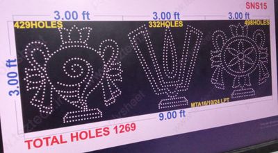SNS15 SHANKU NAMAM SHAKRAM 3X9 FEET 1269 HOLES