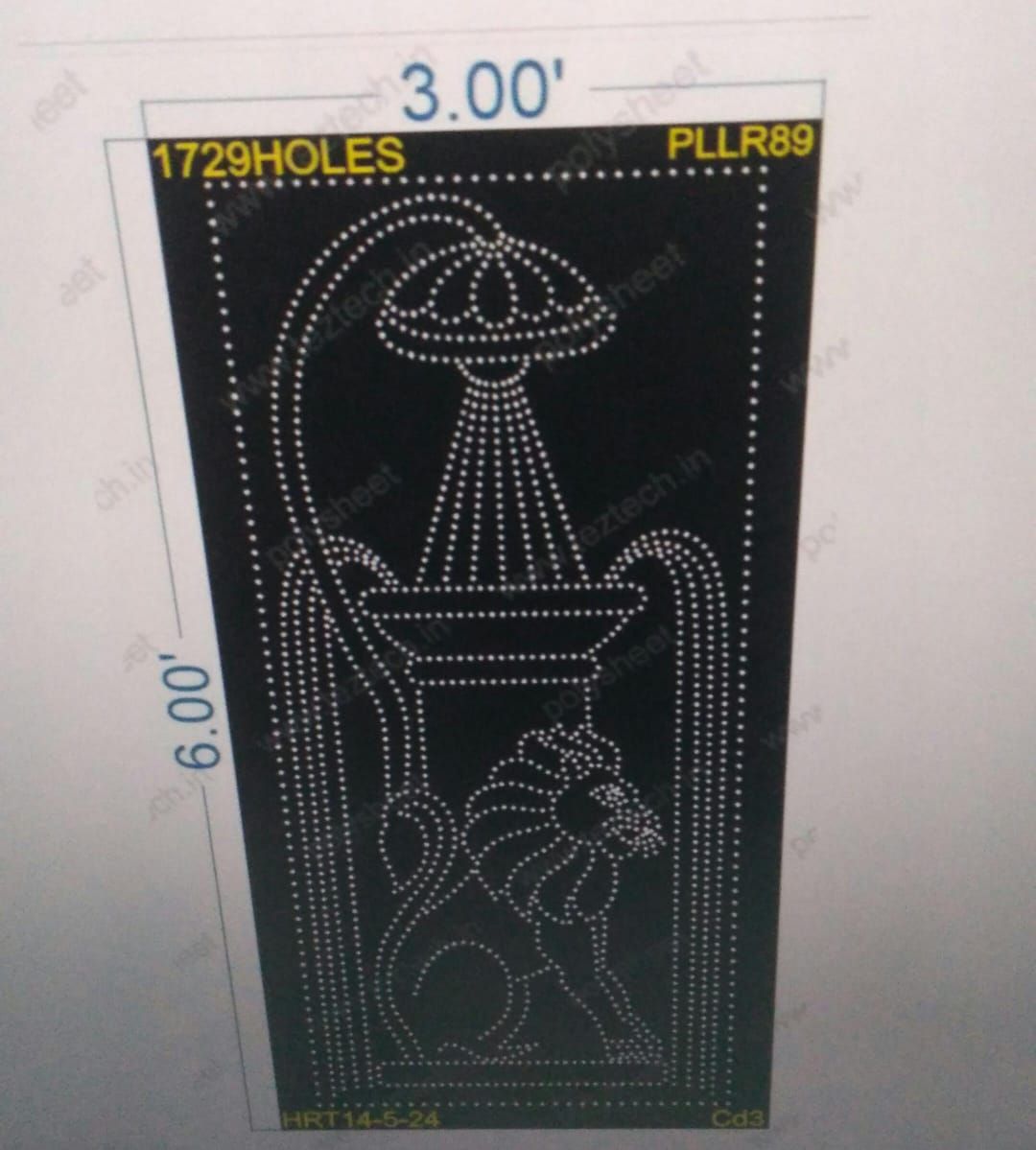 PLLR89  PILLER 6X3 FEET 1761 HOLES