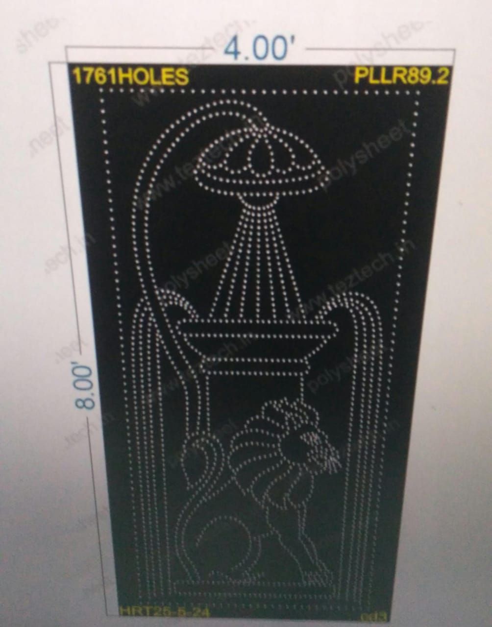 PLLR89.2  PILLER 4X8 FEET 1761  HOLES