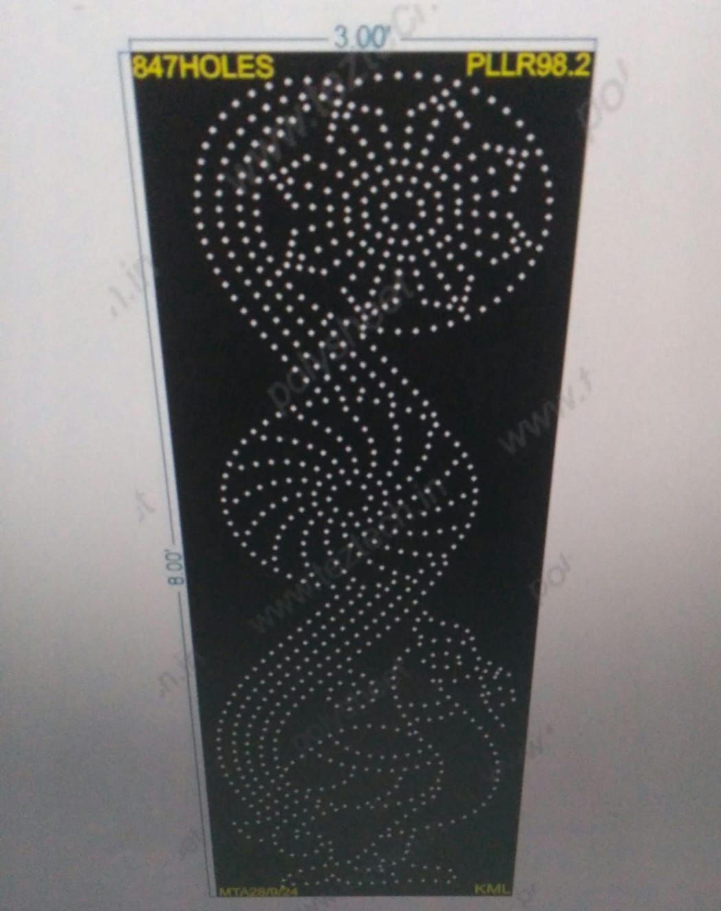PLLR98.2 PILLAR 8X3 FEET 847 HOLES