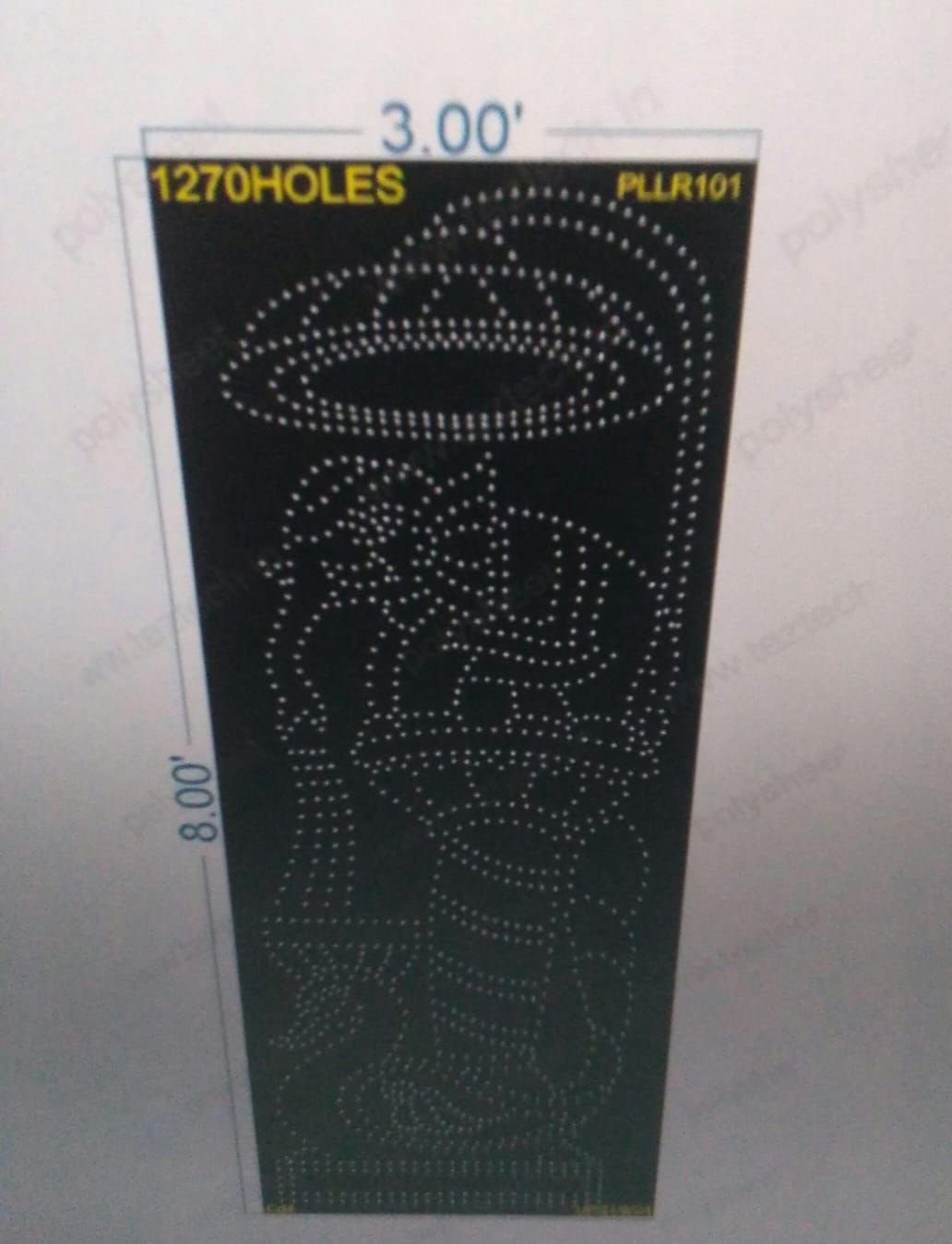 PLLR101 PILLAR 8X3 FEET 1270 HOLES
