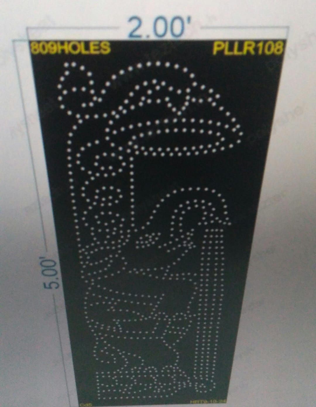 PLLR108 PELLAR 2X5 FEET 809HOLES