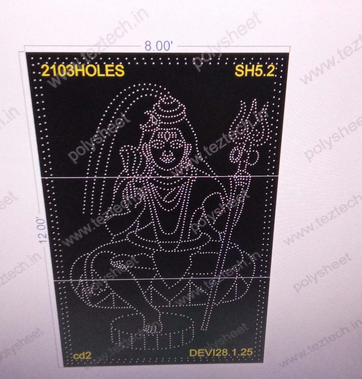 SH5.2 SHIVJI 3 PARTS 12X8 FEET 2103 HOLES
