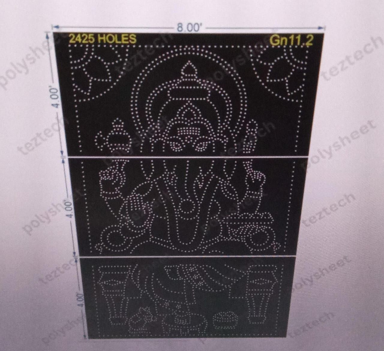 GN11.2  GANPATI  12X8 FEET  2425 HOLES , 3 PARTS