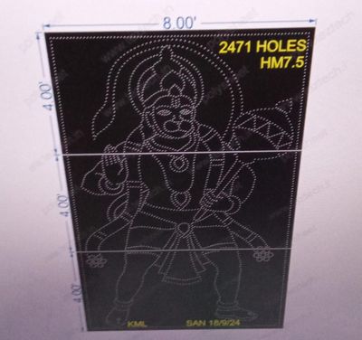 HM7.5  HANUMANJI 8X12 FEET 2471 HOLES (3 PARTS)