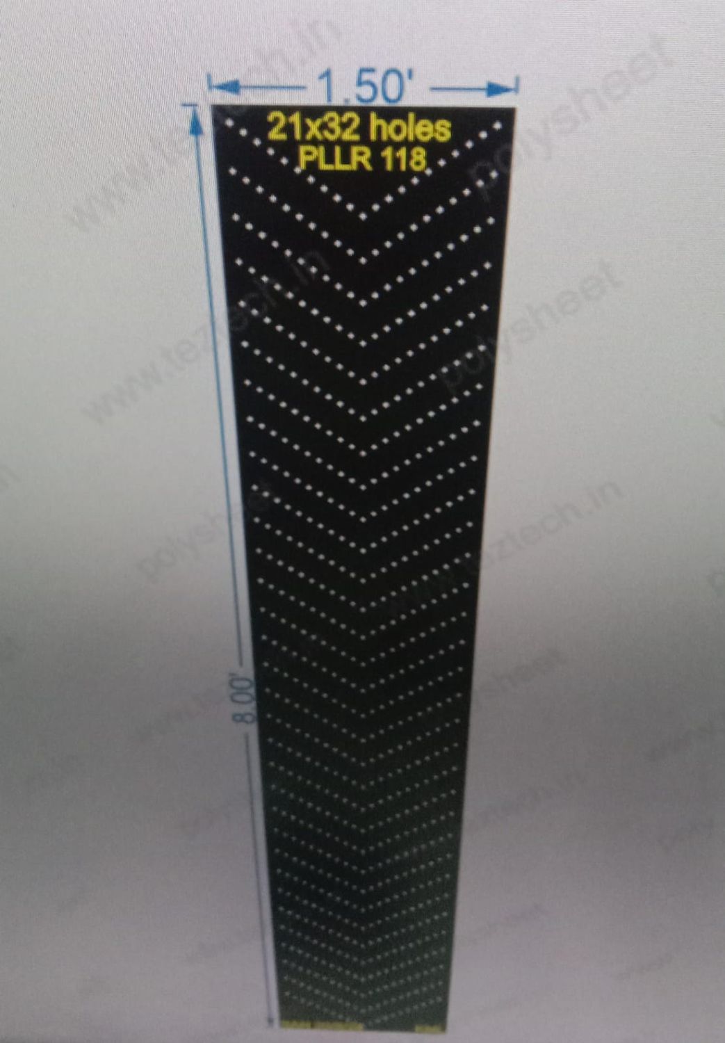 PLLR118 8X1.5 FEET 21X32HOLES  672 TOTAL HOLES
